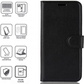 Dirbtinos odos Asus zenfone max m2 zb633kl atverčiamas dėklas - juodas